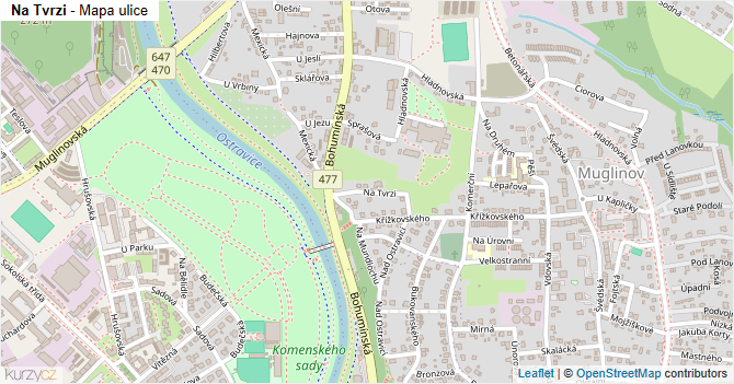 Na Tvrzi - mapa ulice