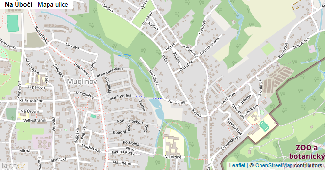 Na Úbočí - mapa ulice