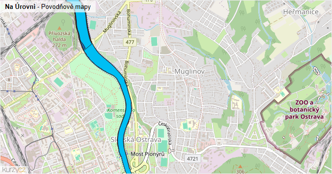 Na Úrovni - záplavové mapy stoleté vody