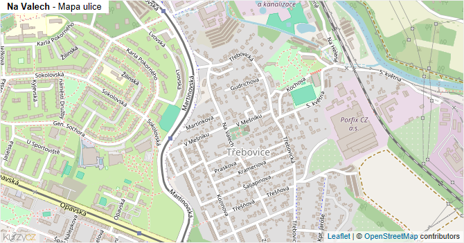 Na Valech - mapa ulice