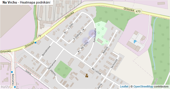 Na Vrchu - mapa podnikání