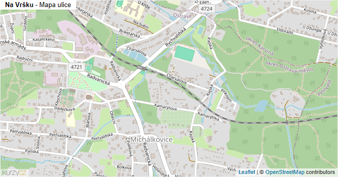 Na Vršku - mapa ulice