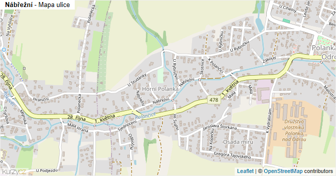 Nábřežní - mapa ulice
