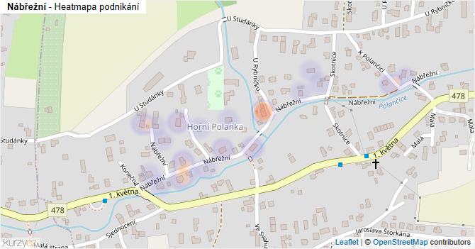 Nábřežní - mapa podnikání