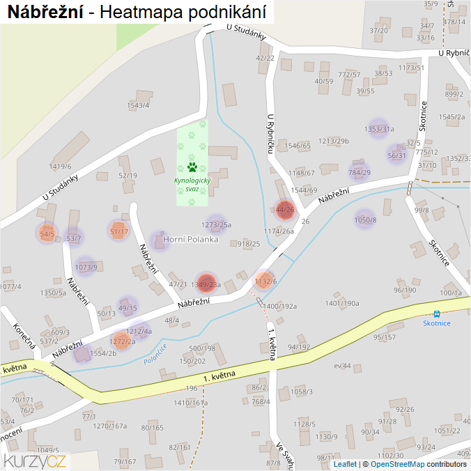 Mapa Nábřežní - Firmy v ulici.