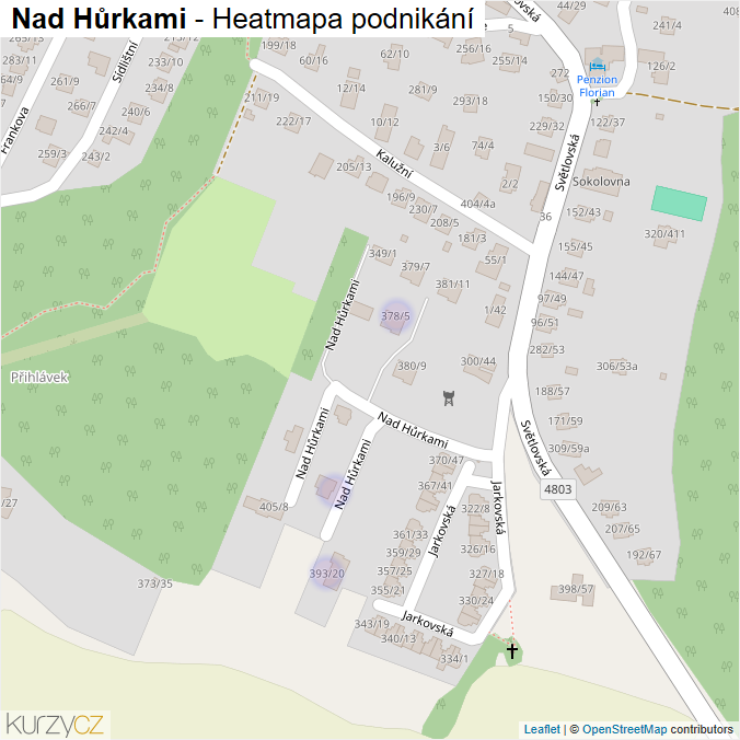 Mapa Nad Hůrkami - Firmy v ulici.