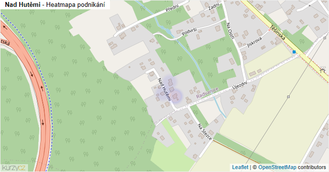 Nad Hutěmi - mapa podnikání