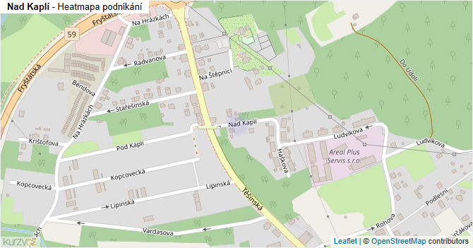 Nad Kaplí - mapa podnikání