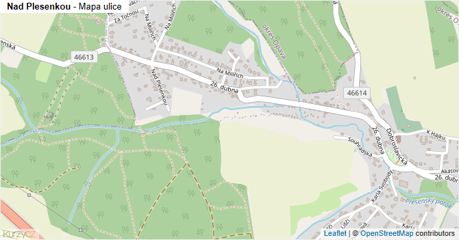 Nad Plesenkou - mapa ulice