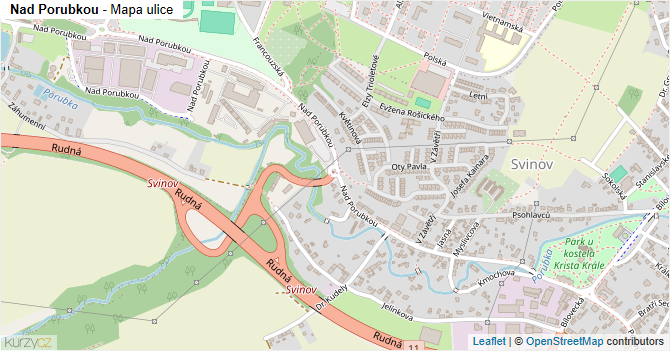 Nad Porubkou - mapa ulice