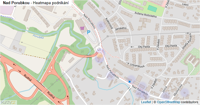 Nad Porubkou - mapa podnikání