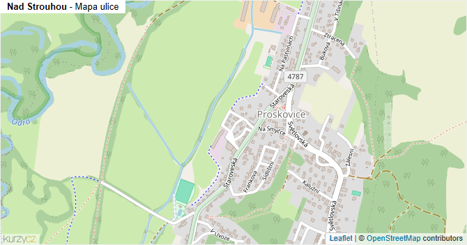 Nad Strouhou - mapa ulice