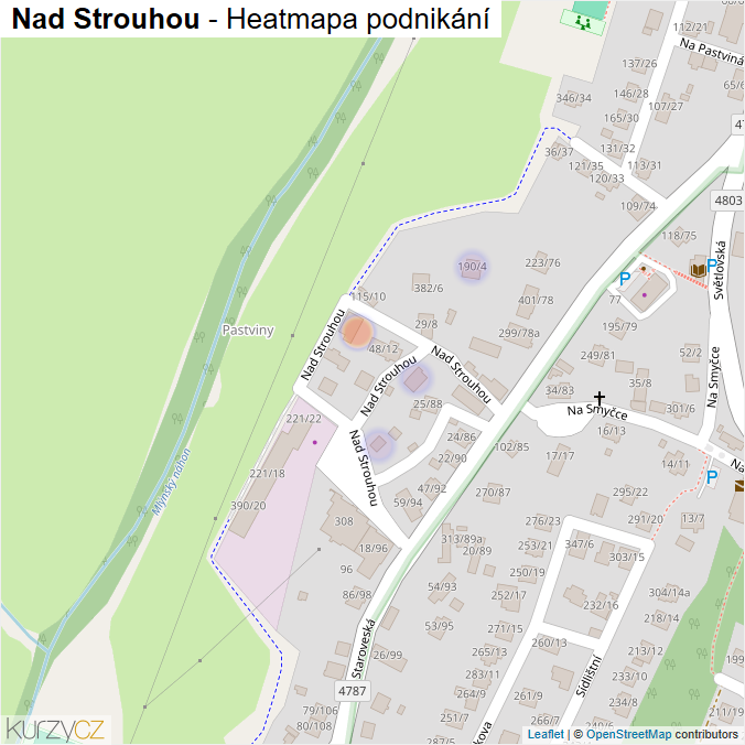 Mapa Nad Strouhou - Firmy v ulici.