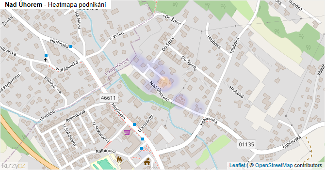 Nad Úhorem - mapa podnikání