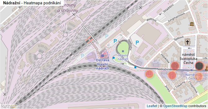 Nádražní - mapa podnikání