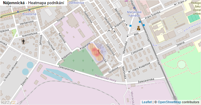 Nájemnická - mapa podnikání