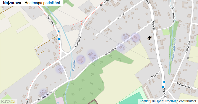 Najzarova - mapa podnikání