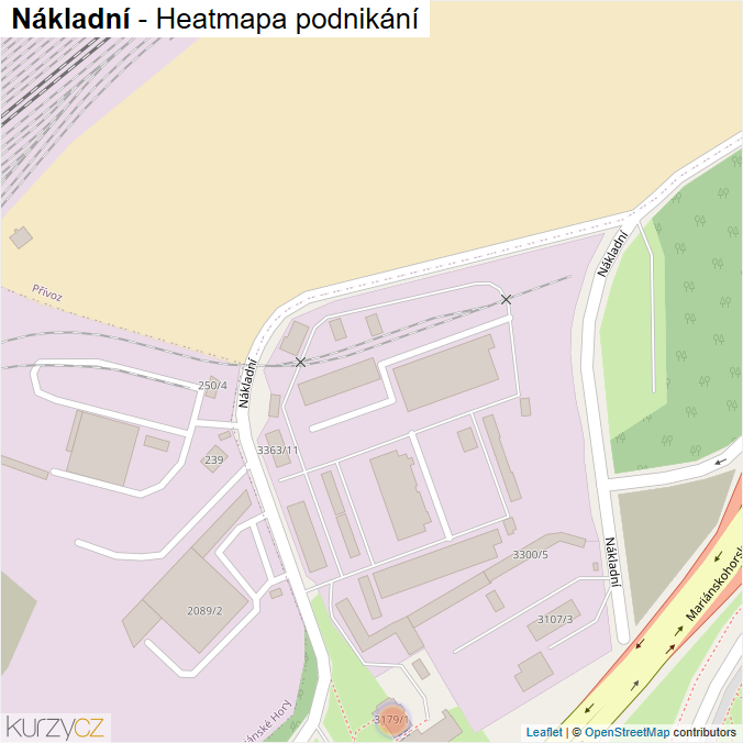 Mapa Nákladní - Firmy v ulici.