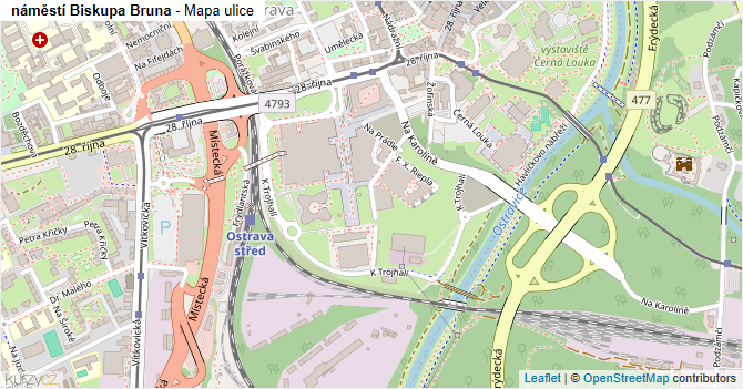 náměstí Biskupa Bruna - mapa ulice