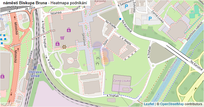náměstí Biskupa Bruna - mapa podnikání
