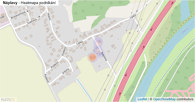 Náplavy - mapa podnikání