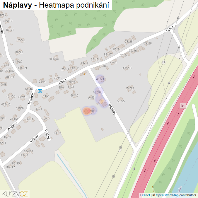 Mapa Náplavy - Firmy v ulici.