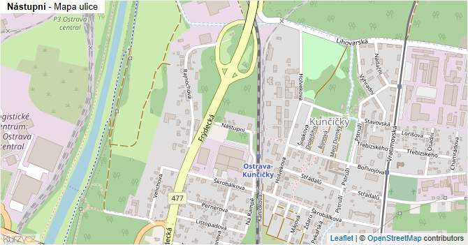 Nástupní - mapa ulice