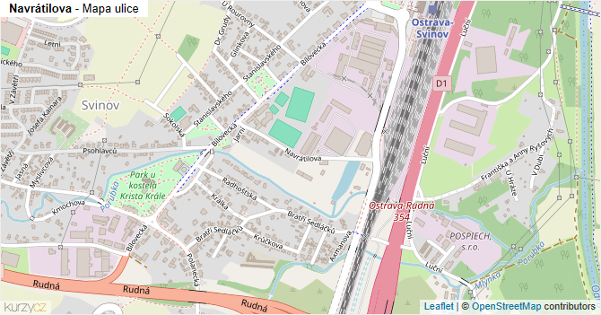Navrátilova - mapa ulice
