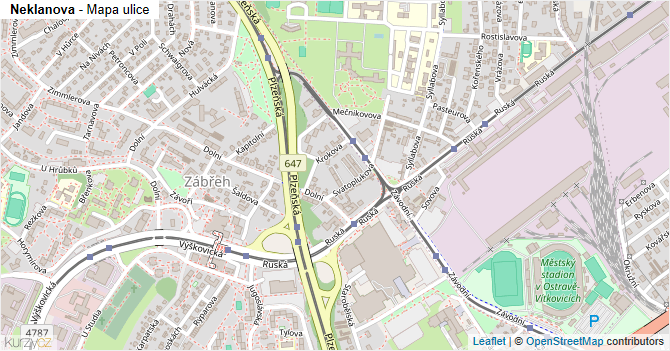 Neklanova - mapa ulice