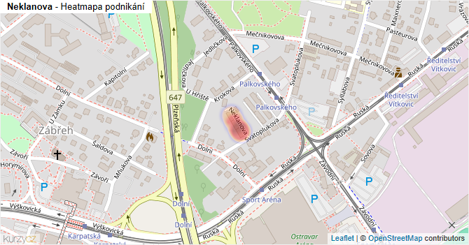 Neklanova - mapa podnikání