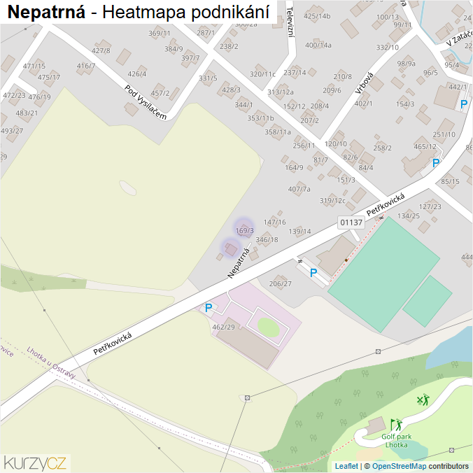 Mapa Nepatrná - Firmy v ulici.