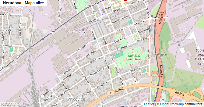 Nerudova - mapa ulice