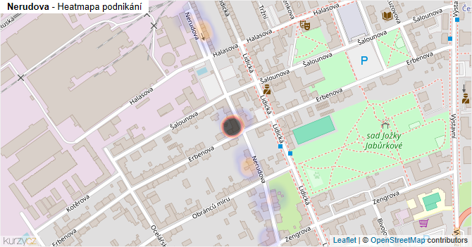 Nerudova - mapa podnikání