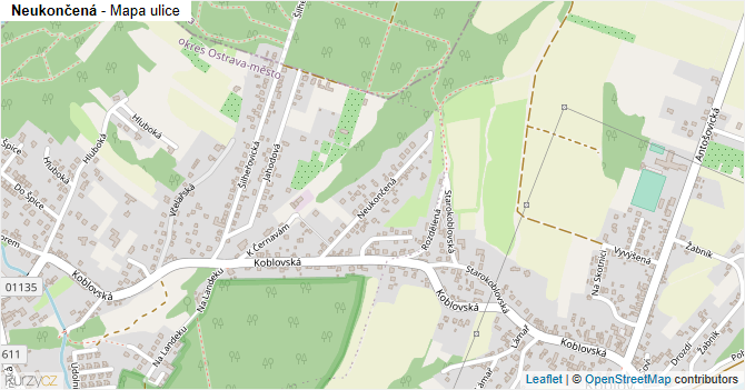 Neukončená - mapa ulice