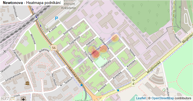 Newtonova - mapa podnikání