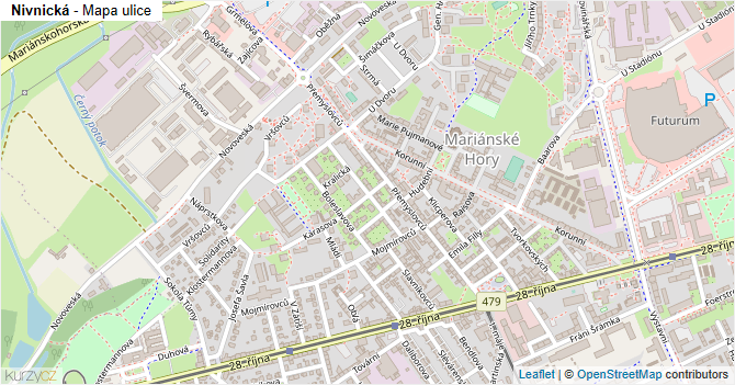 Nivnická - mapa ulice