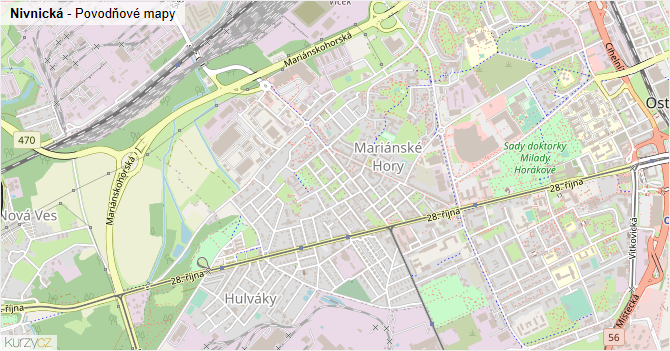 Nivnická - záplavové mapy stoleté vody