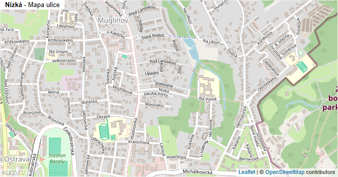 Nízká - mapa ulice