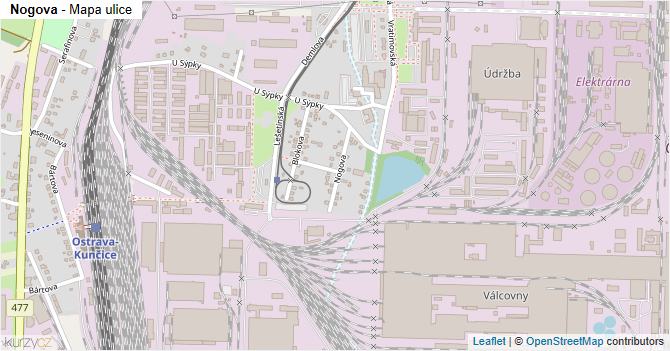 Nogova - mapa ulice