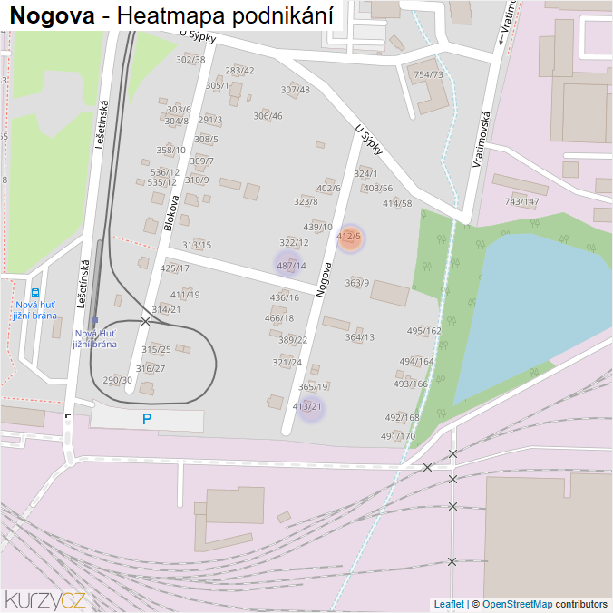 Mapa Nogova - Firmy v ulici.
