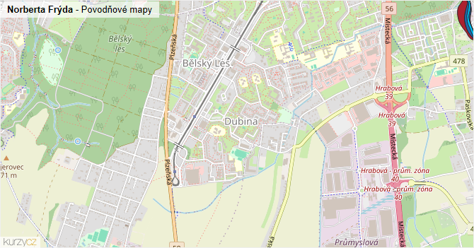 Norberta Frýda - záplavové mapy stoleté vody