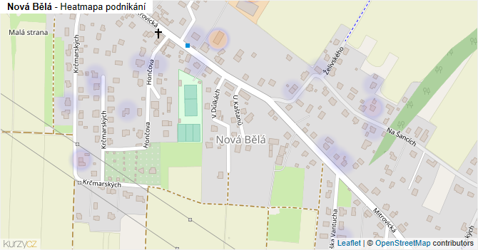 Nová Bělá - mapa podnikání