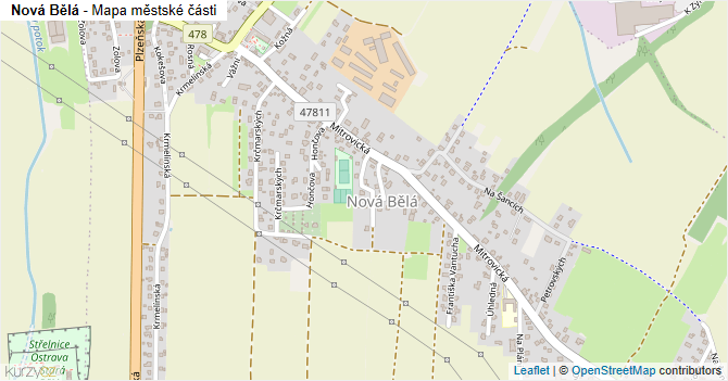 Nová Bělá - mapa městské části