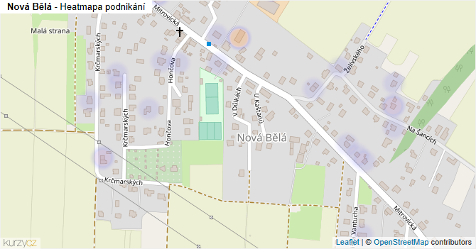 Nová Bělá - mapa podnikání