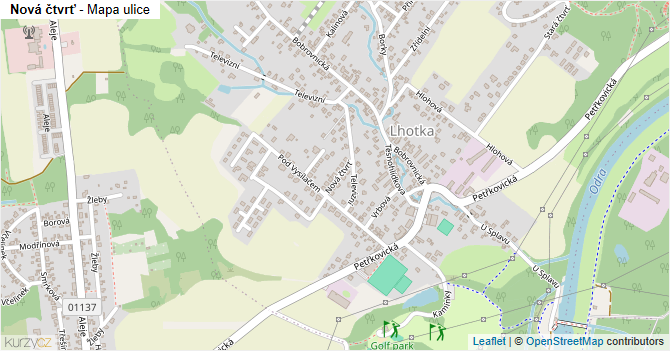 Nová čtvrť - mapa ulice