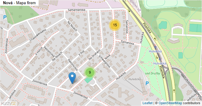 Nová - mapa firem