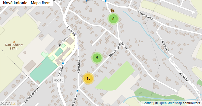 Nová kolonie - mapa firem