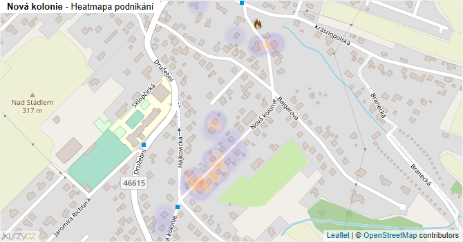 Nová kolonie - mapa podnikání