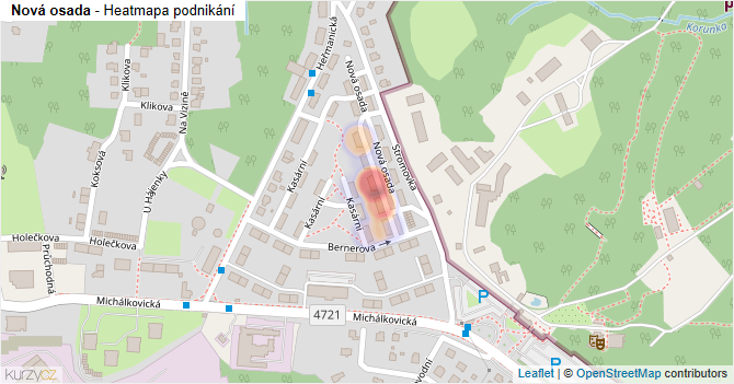 Nová osada - mapa podnikání
