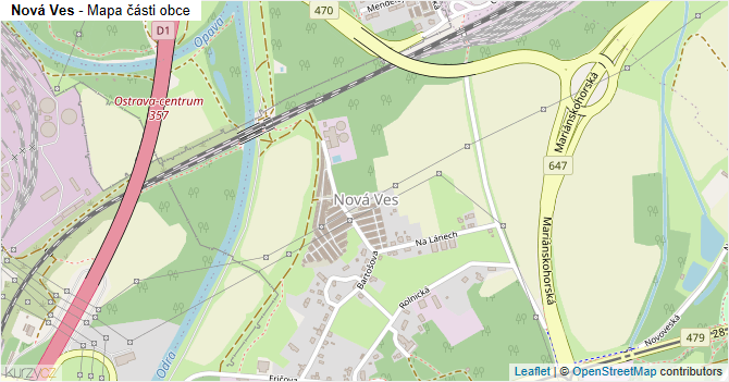Nová Ves - mapa části obce